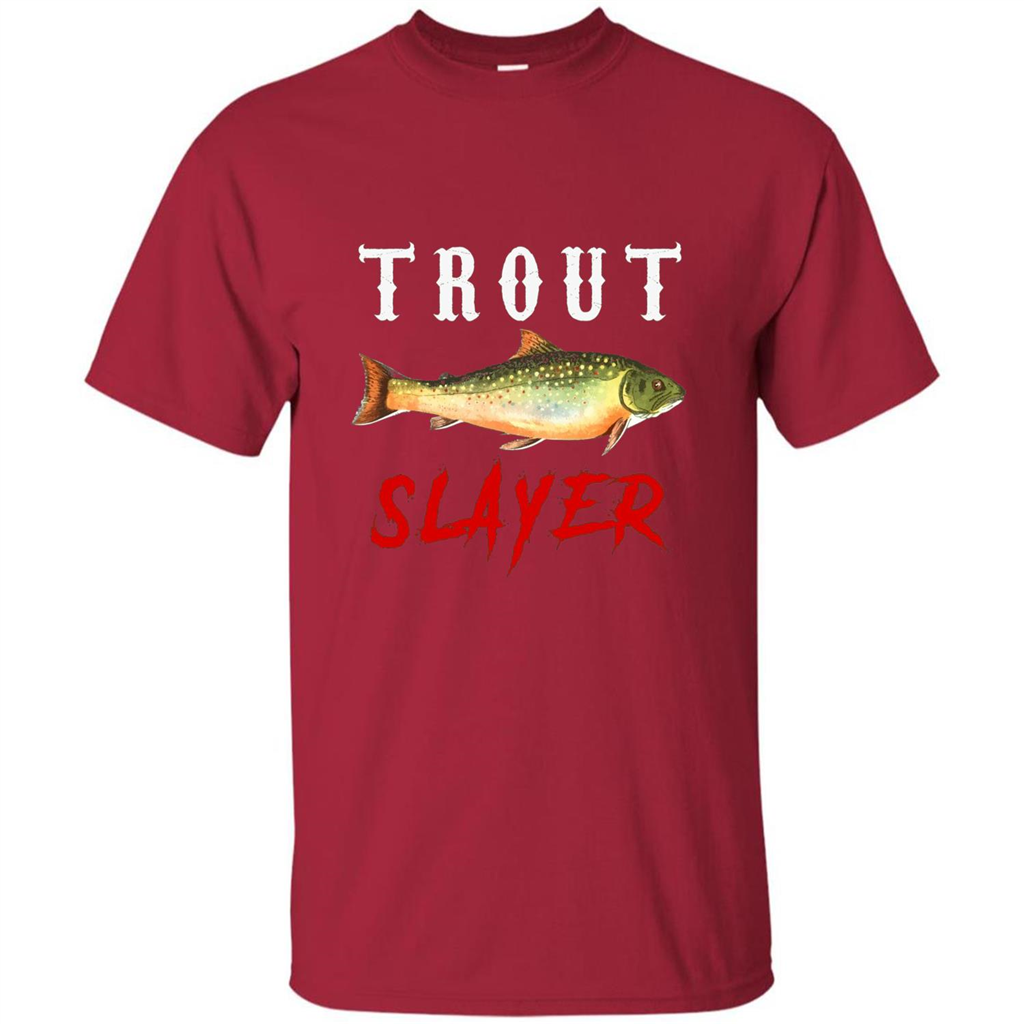 Fisherman T-shirt Trout Slayer T-Shirt Cardinal