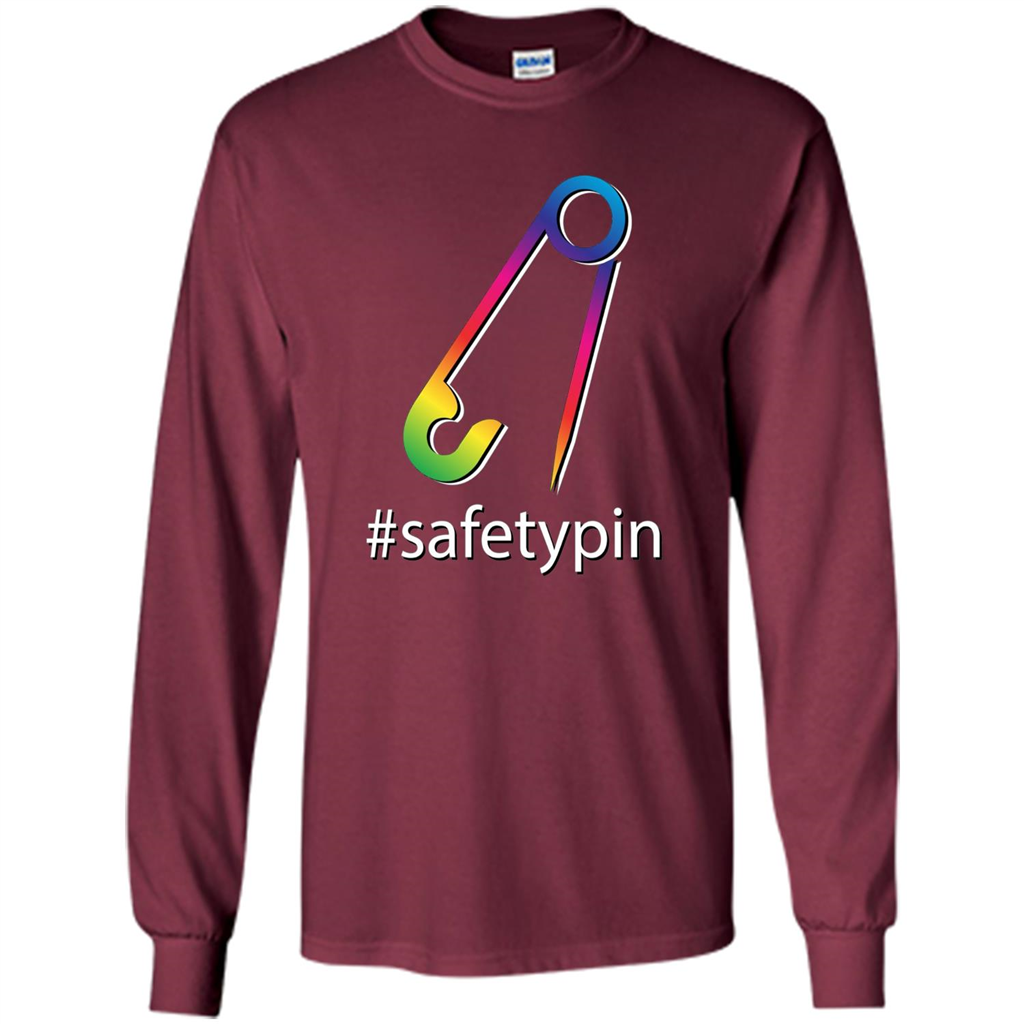 Safety Pin Campaign Against Violence T-Shirt Maroon
