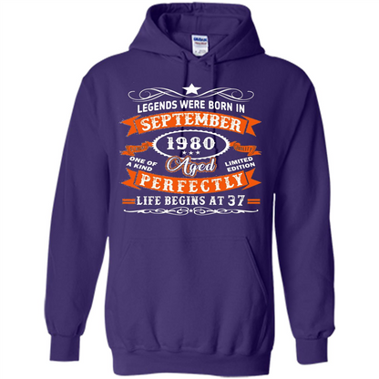 Legends Were Born In September 1980 T-shirt Birthday Gift T-shirt Purple