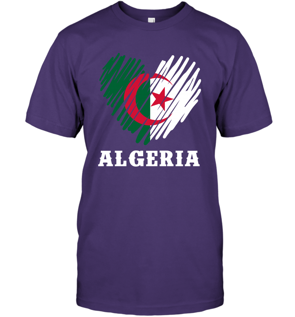Algeria Flag Shirt T-Shirt T-Shirt Purple