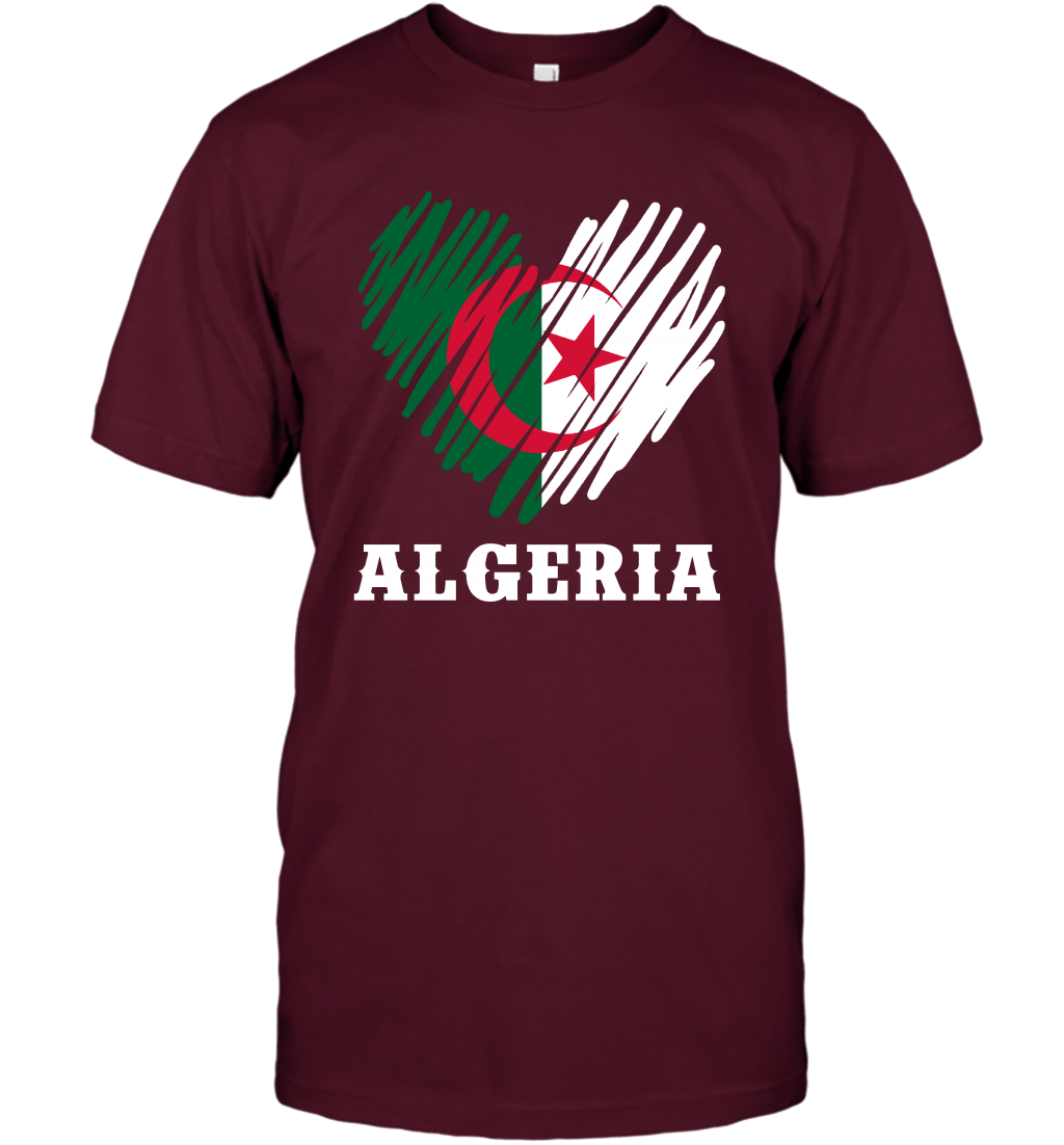Algeria Flag Shirt T-Shirt T-Shirt Maroon