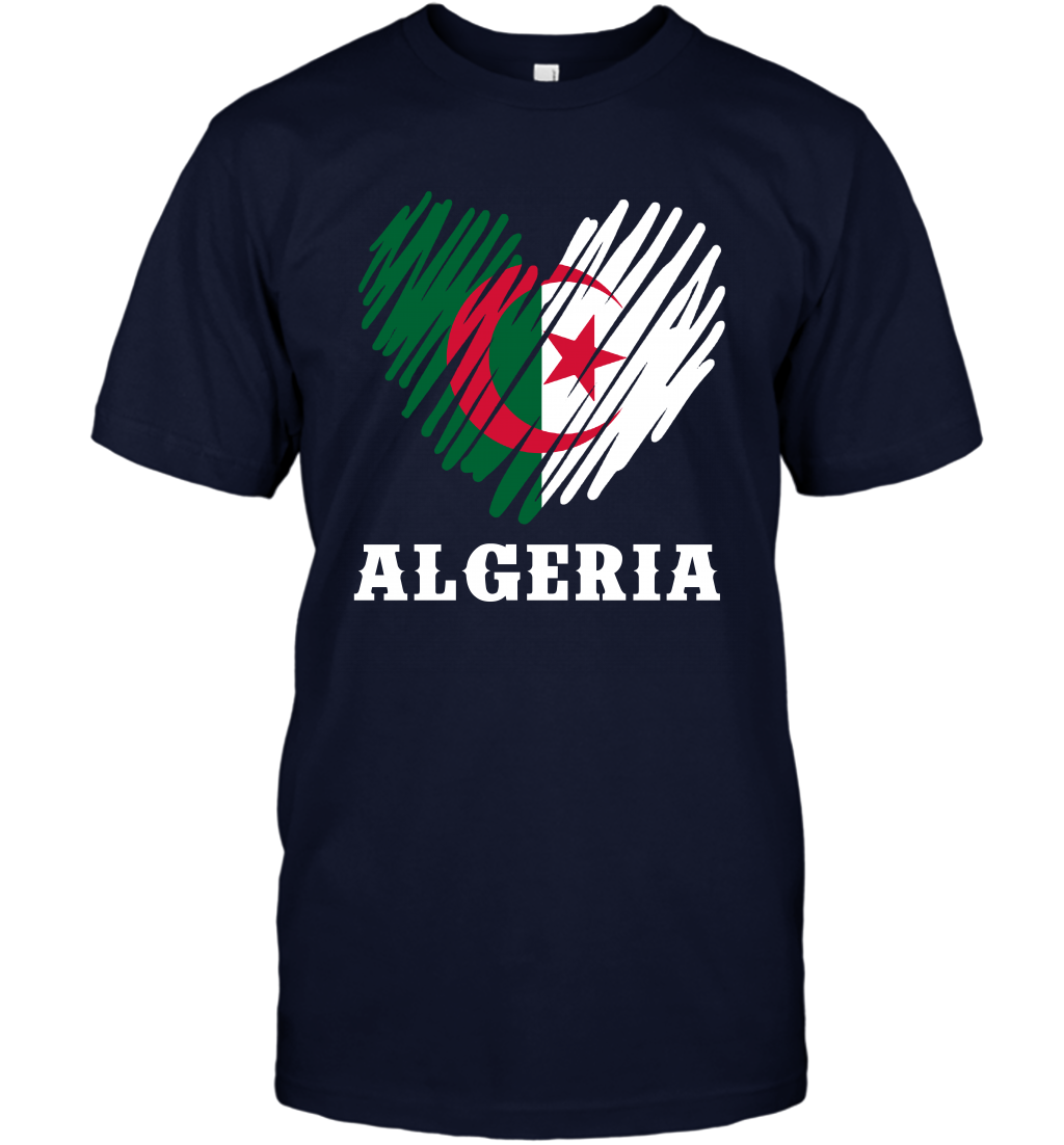 Algeria Flag Shirt T-Shirt T-Shirt Navy