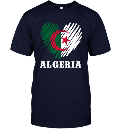 Algeria Flag Shirt T-Shirt T-Shirt Navy