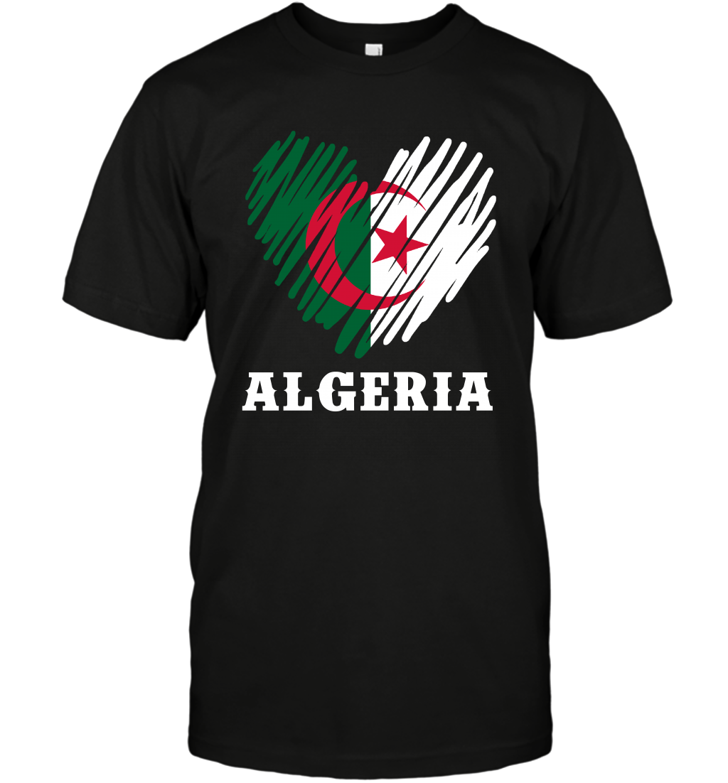 Algeria Flag Shirt T-Shirt T-Shirt Black