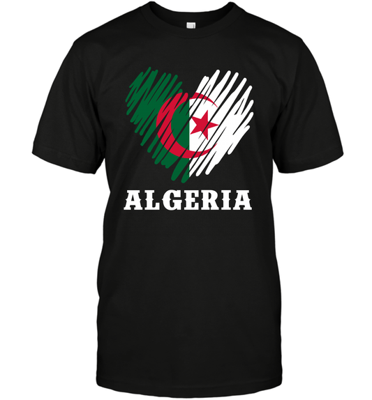 Algeria Flag Shirt T-Shirt T-Shirt Black