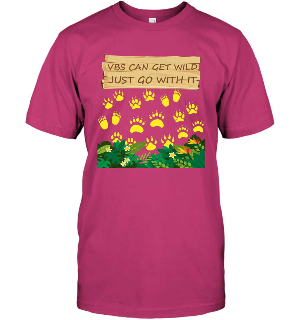 Vbs Can Get Wild Just Go With It Vacation Bible School Shirt T-Shirt T-Shirt Heliconia
