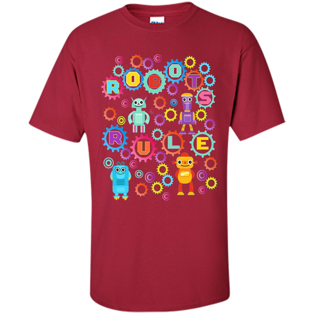 Robots Rule T-shirt Cardinal
