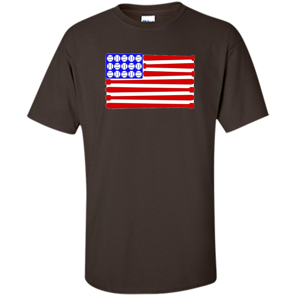 Baseball American Flag T-Shirt Dark Chocolate