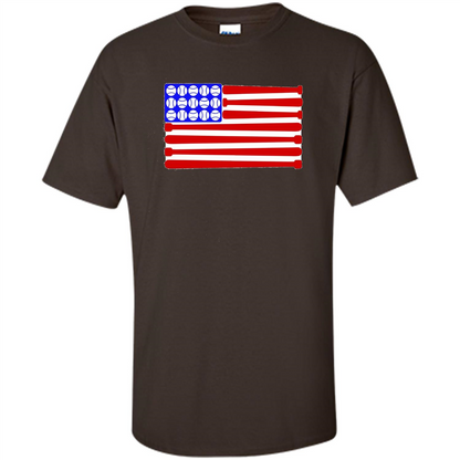 Baseball American Flag T-Shirt Dark Chocolate
