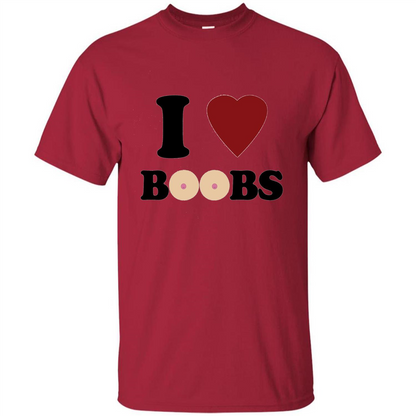 I Love Boobs T-shirt Cardinal