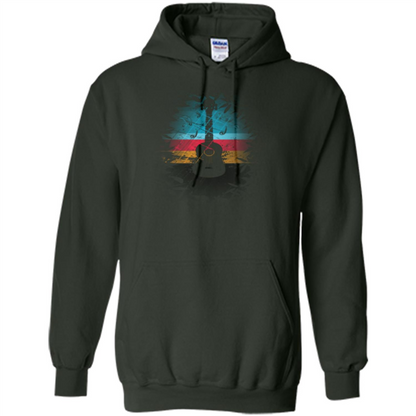 Guitar Vintage Sunset Uke And Instruments T-shirt Forest Green
