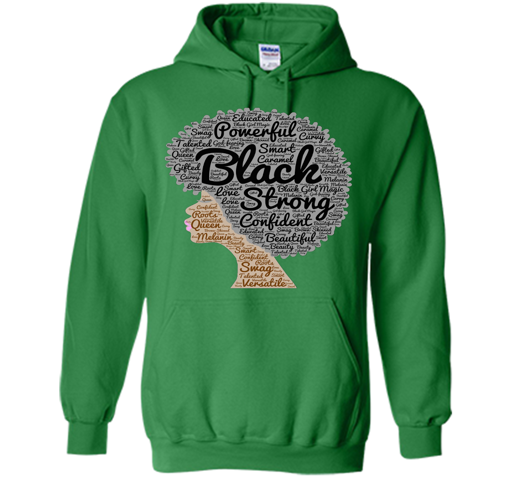 Afro Word Art Natural Hair T-Shirt for Black Women shirt Irish Green