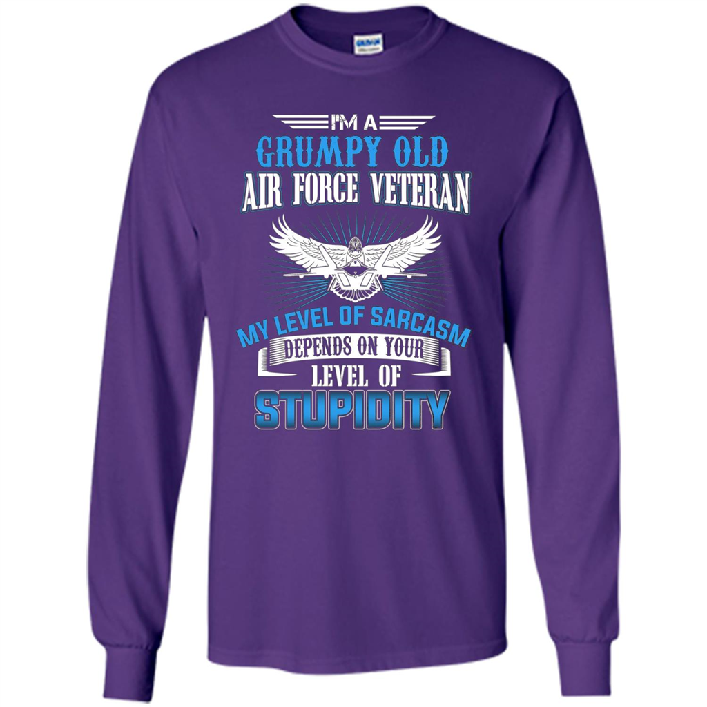 I'm A Grumpy Old Air Force Veteran T-shirt Purple