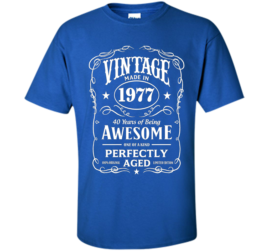 Vintage Made In 1977 Birthday Gift T-Shirt shirt Royal