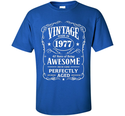 Vintage Made In 1977 Birthday Gift T-Shirt shirt Royal