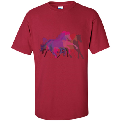 Beautiful Shadow Horses T-shirt Cardinal