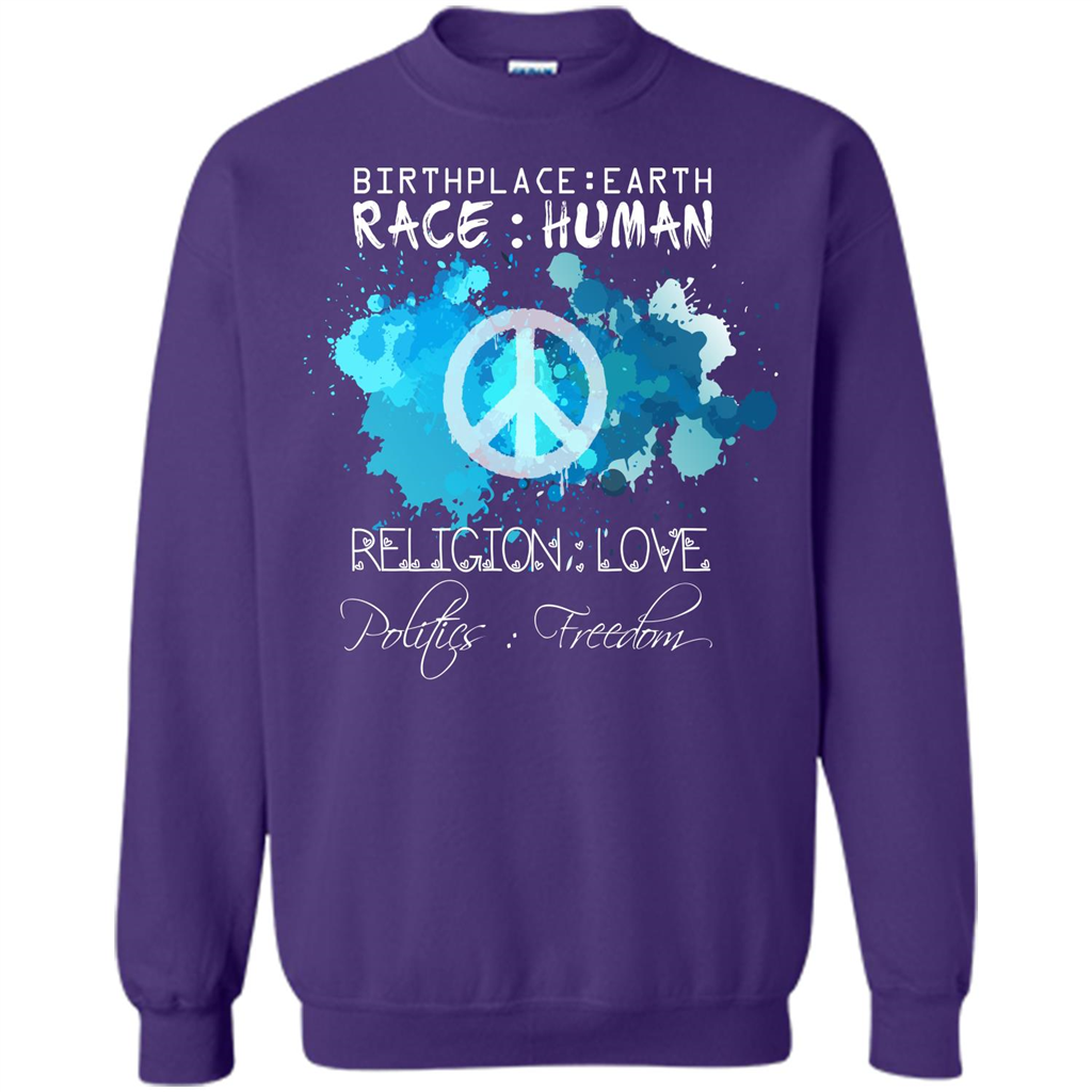 Birthplace Earth Race Human Religion Love T-shirt Orange