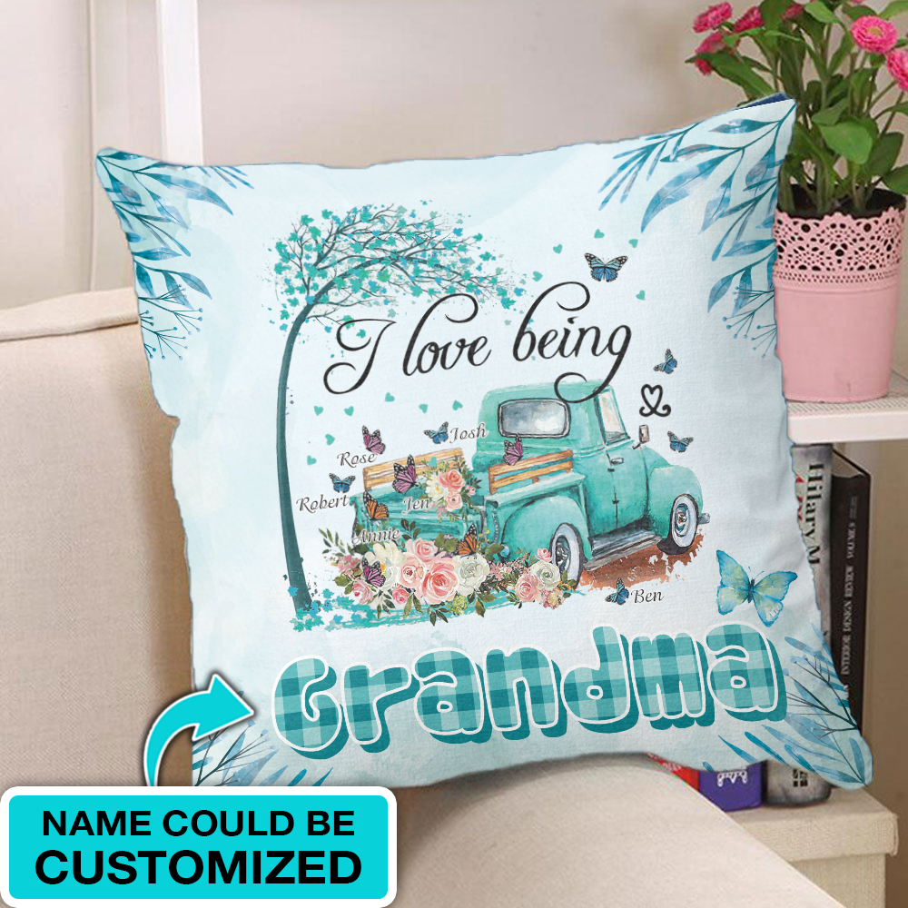 Personalized I love being Grandma Pillow