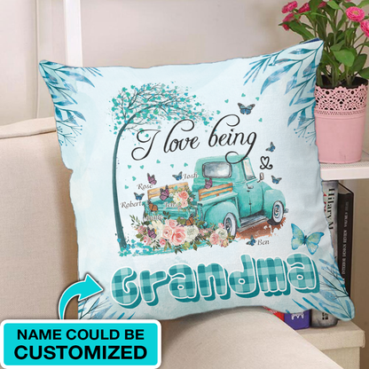 Personalized I love being Grandma Pillow