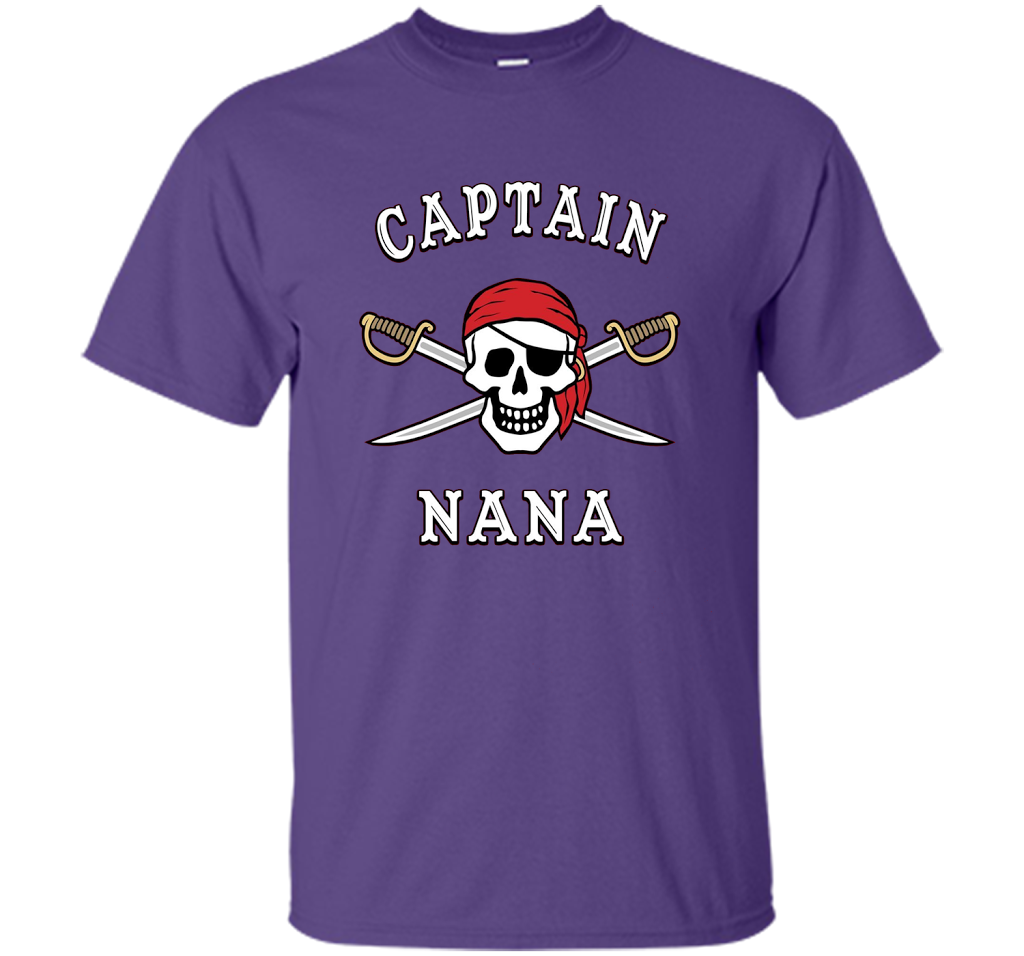 Captain Nana Funny Pirate T-shirt cool shirt Purple