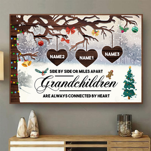 Grandchildren Always Close To The Heart - Gift For Grandparents - Christmas Personalized Custom Poster