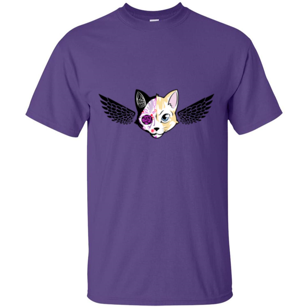 Wolf and Bird T-shirt Purple