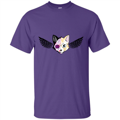 Wolf and Bird T-shirt Purple
