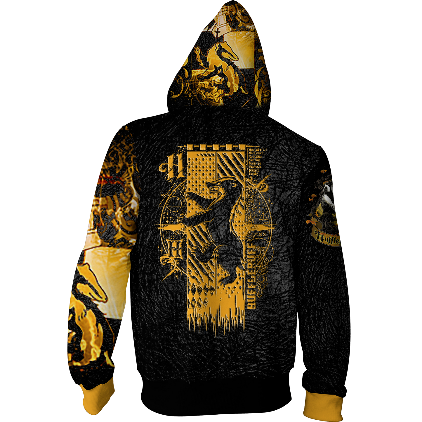 Hufflepuff (Harry Potter) New 3D Zip Up Hoodie