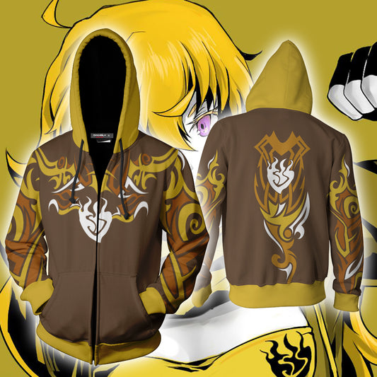 RWBY Yang Xiao Long Symbol Zip Up Hoodie 4XL