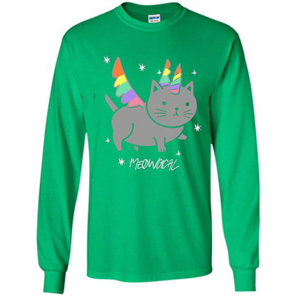 Funny Meowgical Cat Unicorn T-shirt For Cat Lover Irish Green
