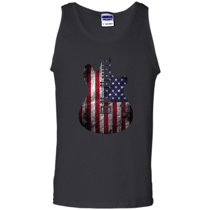 Independen Day T-shirt Guitar USA Flag Patriotic. 4th Of July T-shirt Black