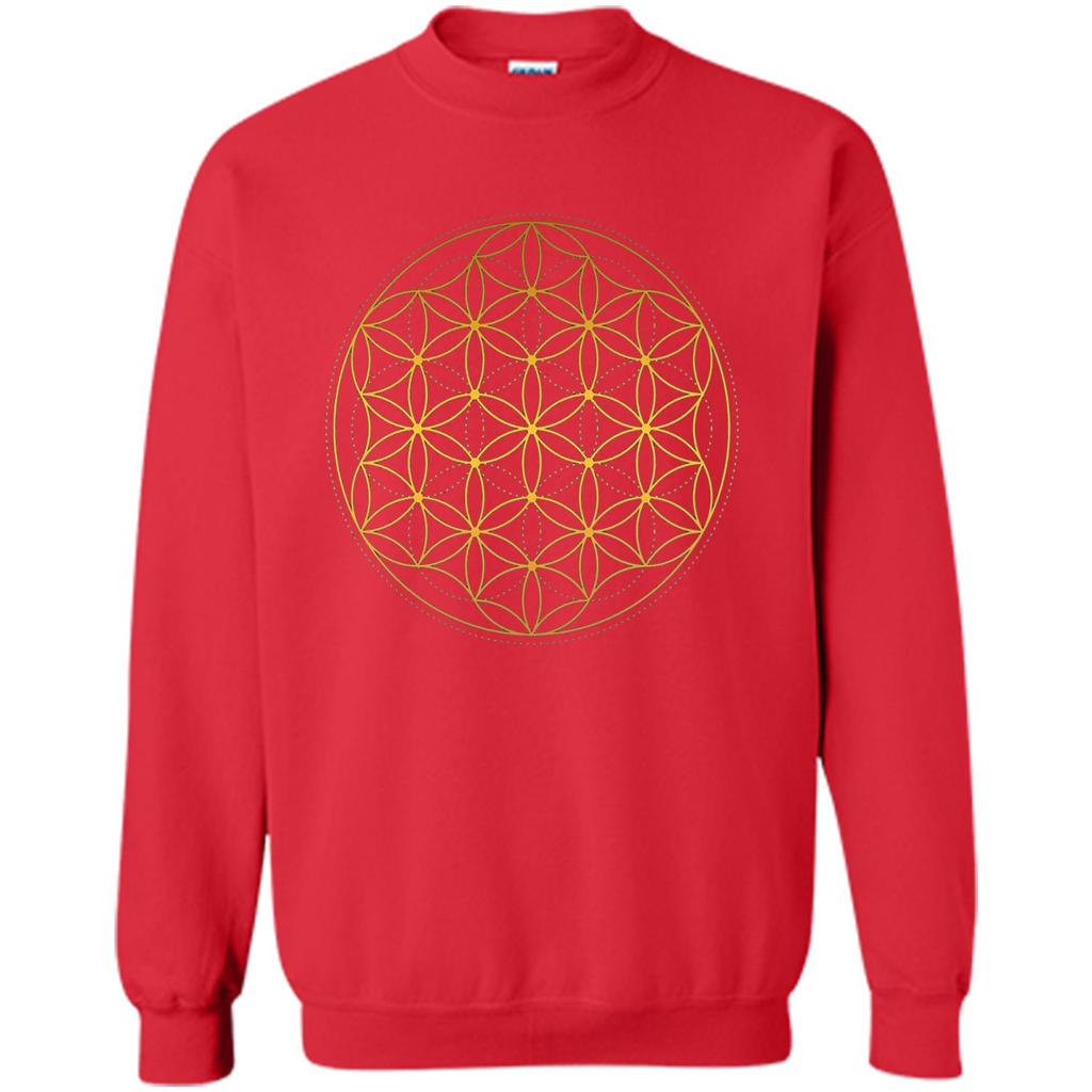 Beautiful Gold Sacred Geometry T-shirt Red