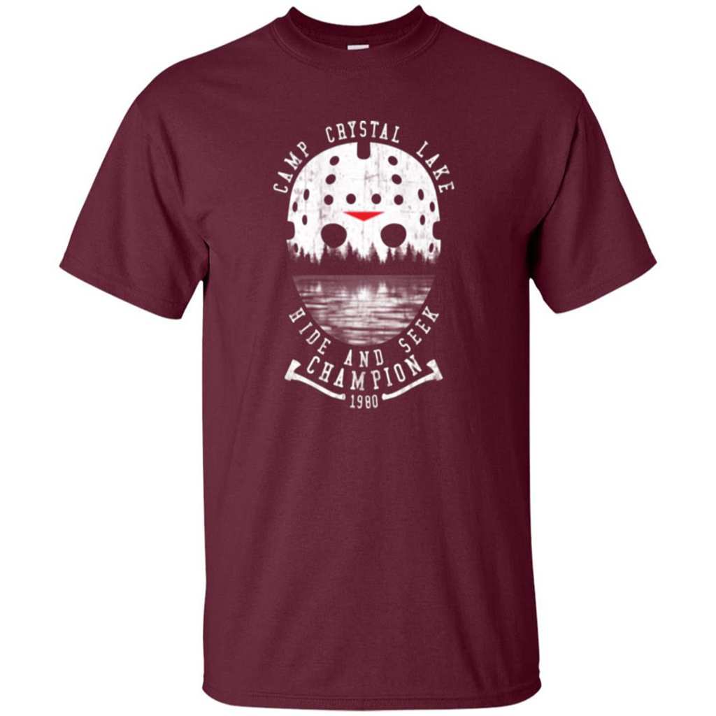 Camp Crystal Lake T-shirt Hide And Seek Champion 1980 Maroon