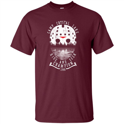Camp Crystal Lake T-shirt Hide And Seek Champion 1980 Maroon