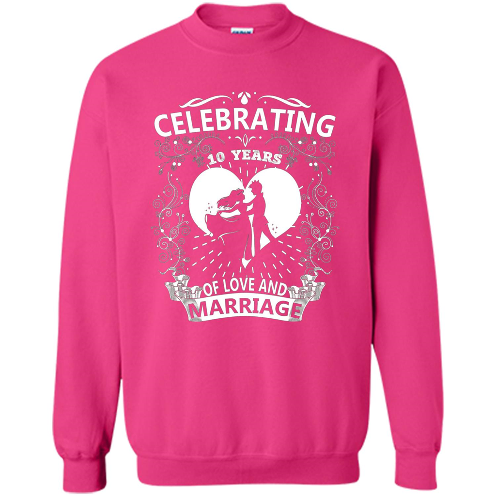 Celebrating 10 Years Wedding Anniversary Tshirt Heliconia