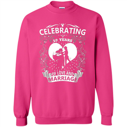 Celebrating 10 Years Wedding Anniversary Tshirt Heliconia