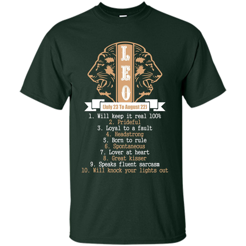 Leo T-shirt Will Knock Your Lights Out Forest Green