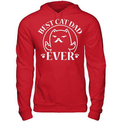 Best Cat Dad Ever T-shirt Gildan - Pullover Hoodie Red