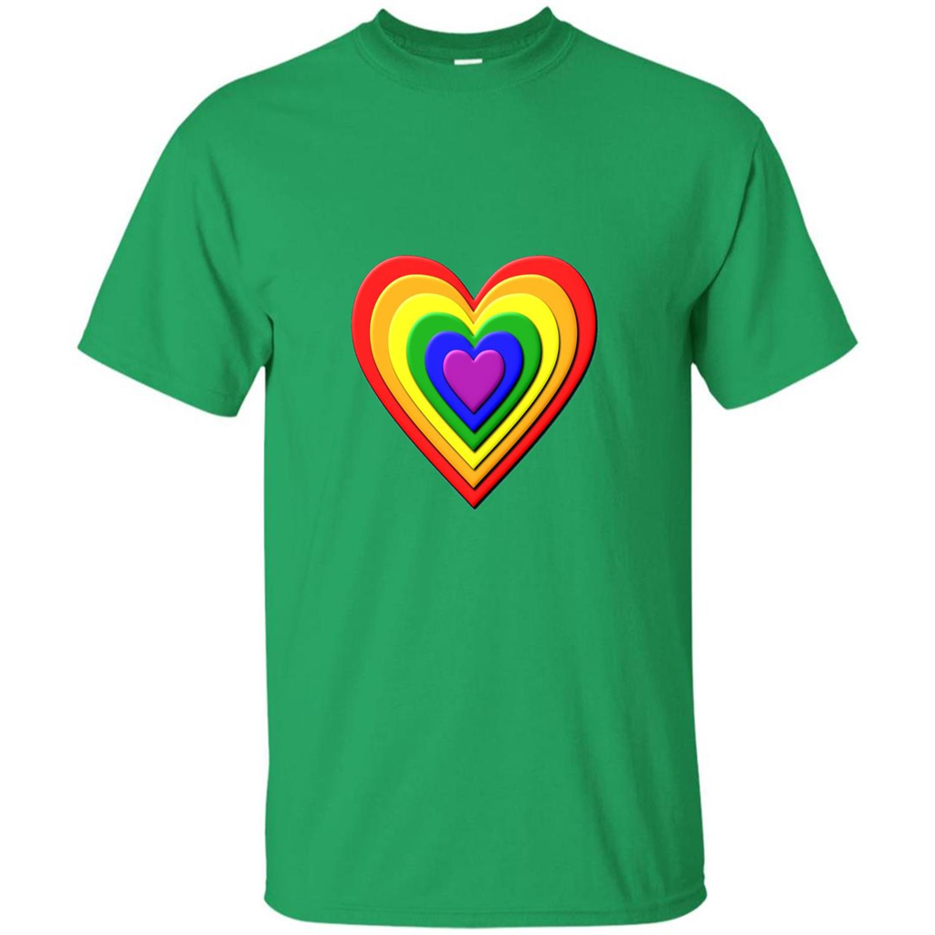 LGBT T-shirt Rainbow Heart T-shirt Irish Green