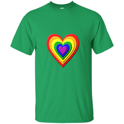 LGBT T-shirt Rainbow Heart T-shirt Irish Green