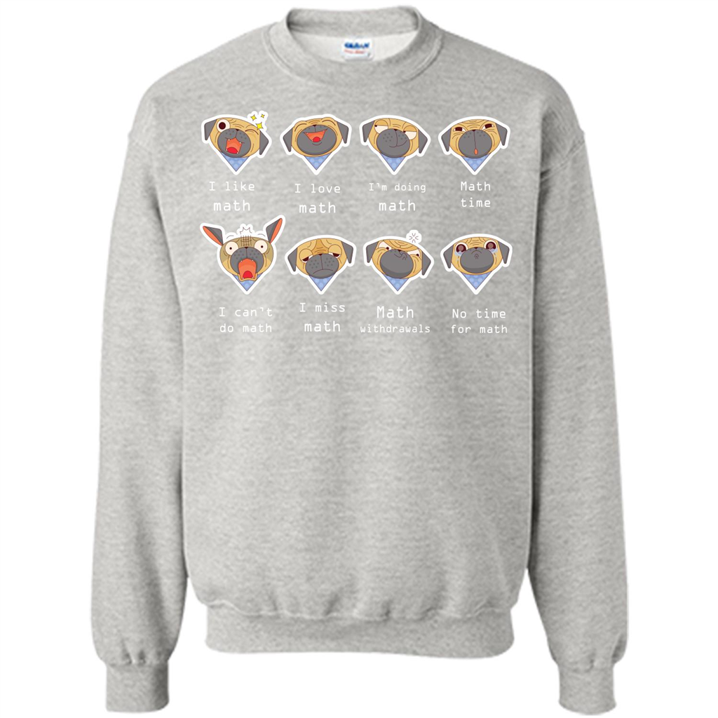 I Love Math T-shirt Dog Emotion Ash