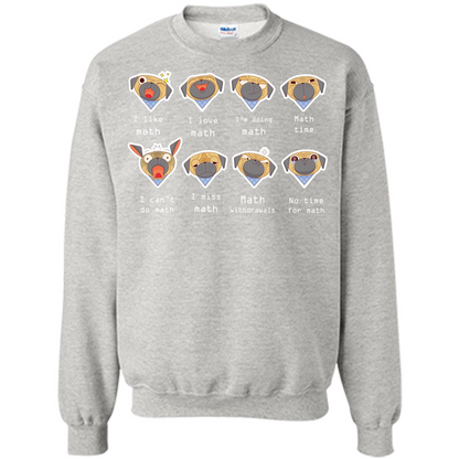 I Love Math T-shirt Dog Emotion Ash