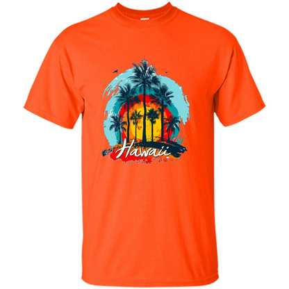 Summer T-shirt Hawaiian Islands Aloha T-Shirt Orange