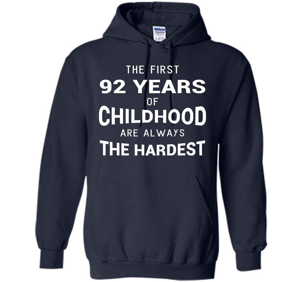 Funny 92nd Birthday Joke Gift 92 Years Old Novelty Gag Shirt cool shirt Navy