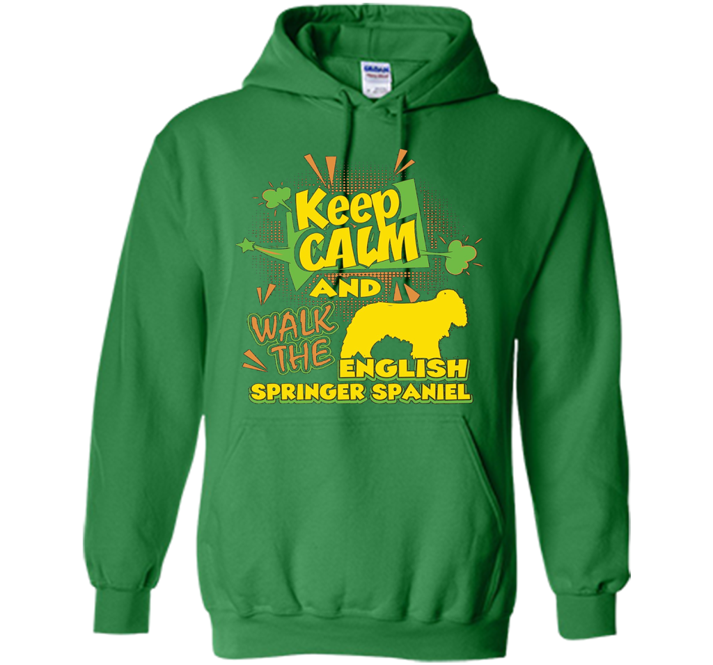 Keep Calm And Walk The English Springer Spaniel Shirt shirt Irish Green