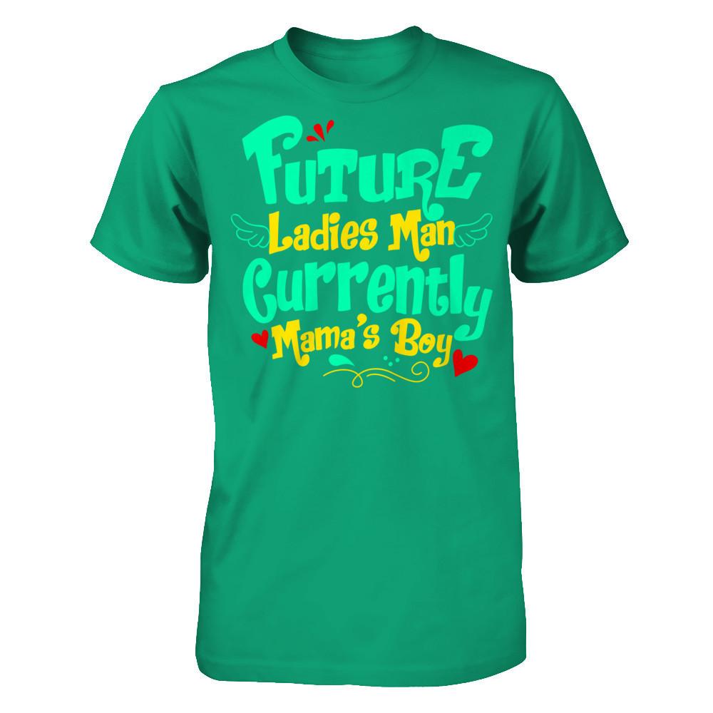 Future Ladies Man Currently Mama's Boy T-shirt Gildan - Short Sleeve Tee Kelly Green