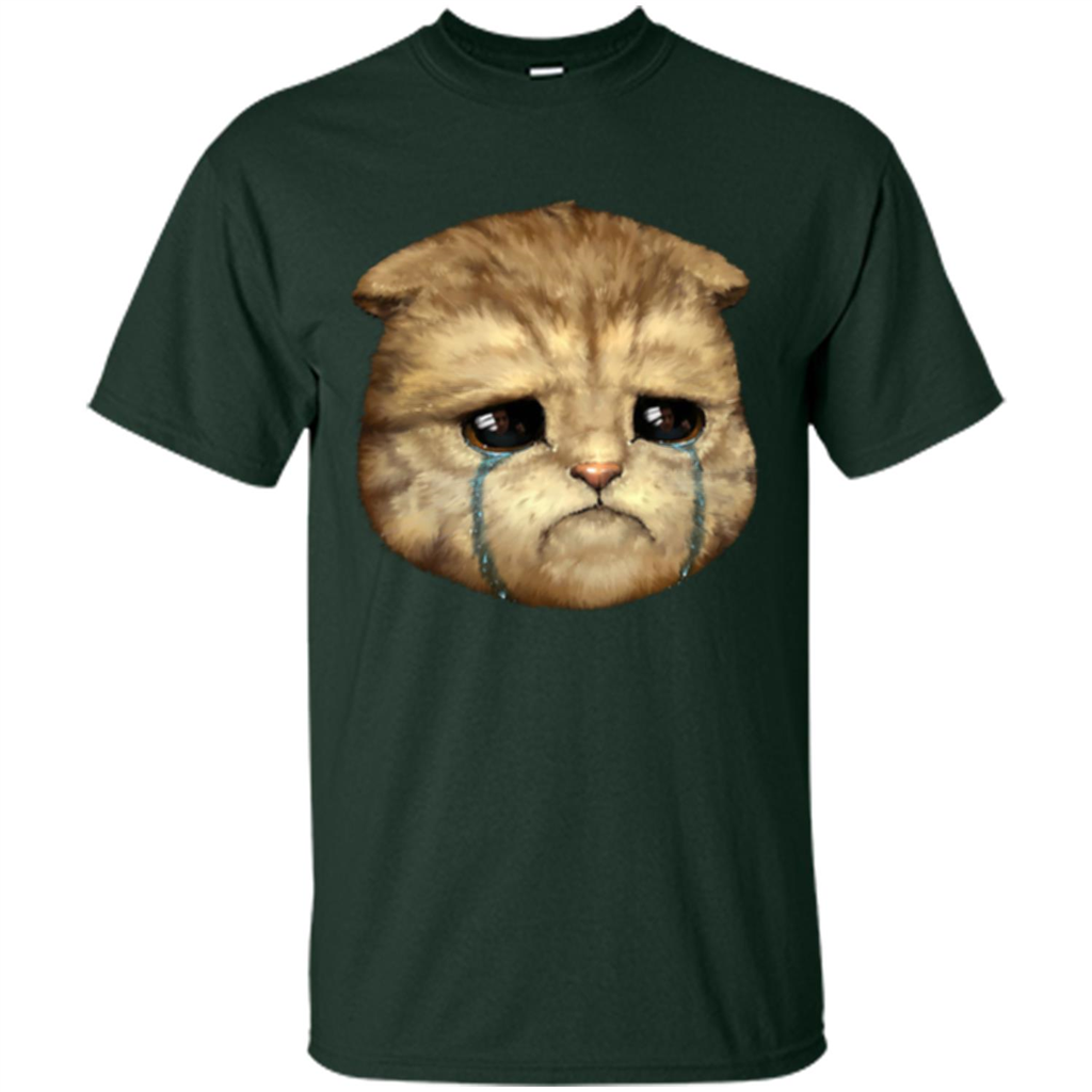 Cat Lovers T-shirt Cat Crying Forest Green