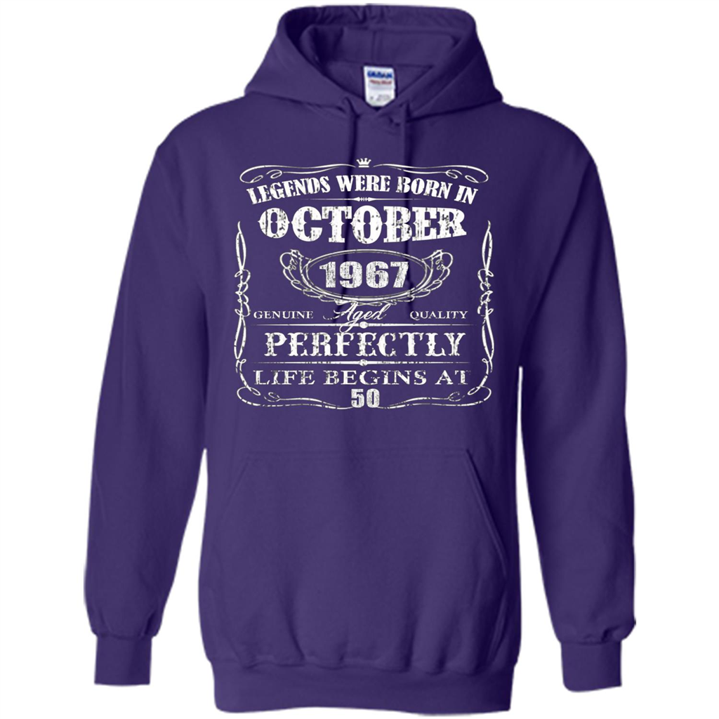 Legends Were Born In October 1967 T-shirt Purple