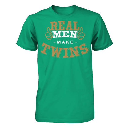 Real Men Make Twins T-shirt Gildan - Short Sleeve Tee Kelly Green