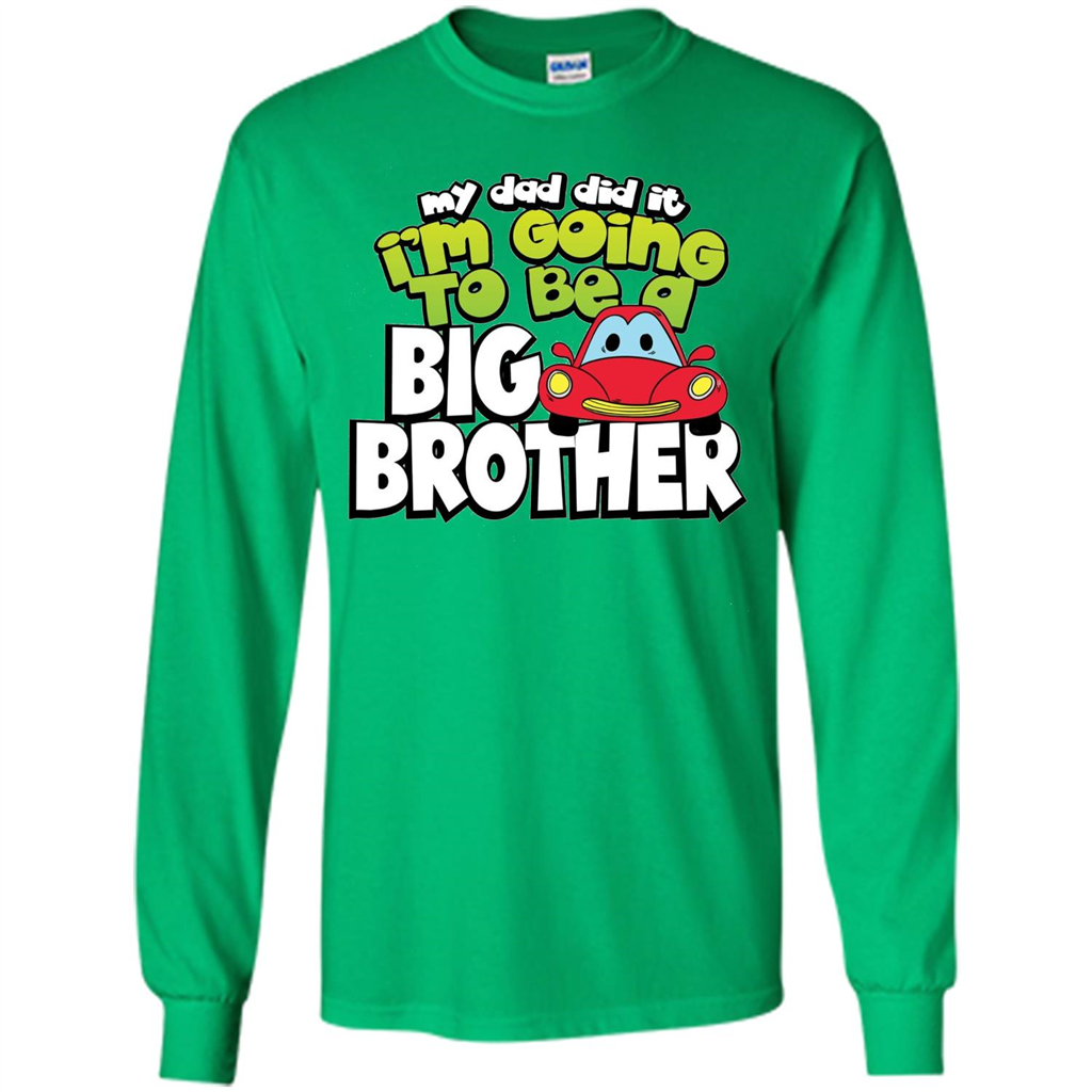 Car Brother T-shirt I'm Going To Be a Big Brother Irish Green